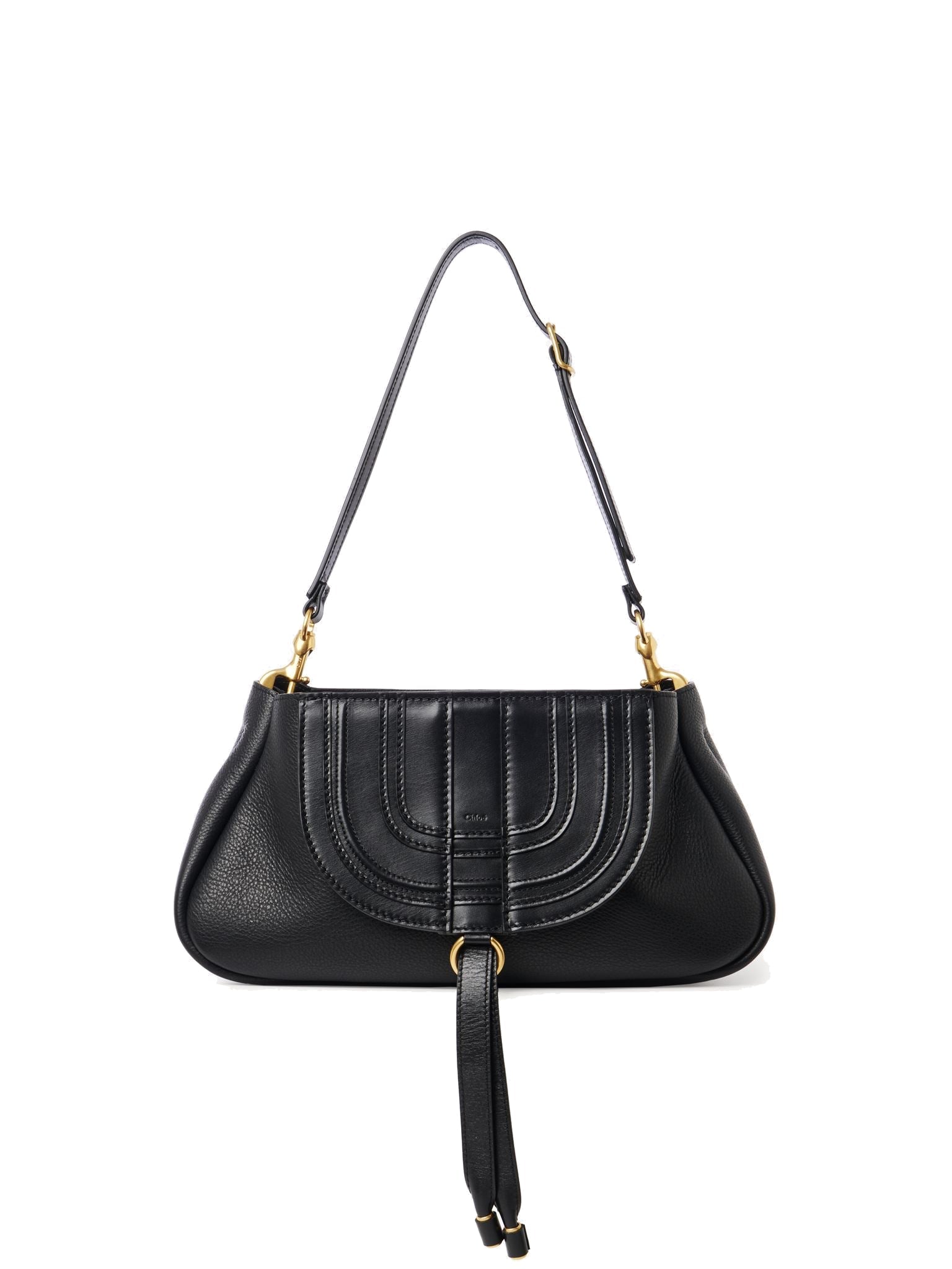 Pochette à bandoulière Marcie en cuir - Black