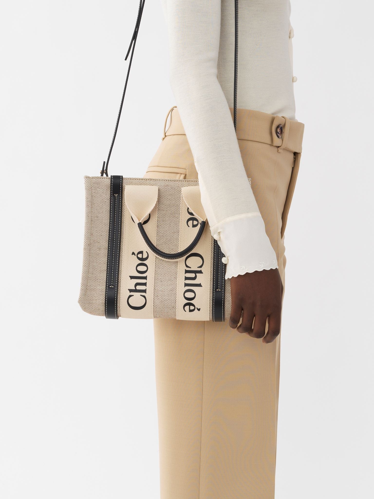 Sac cabas Woody - White & Blue