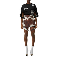 T-shirt oversize en coton à imprimé montage - Black
