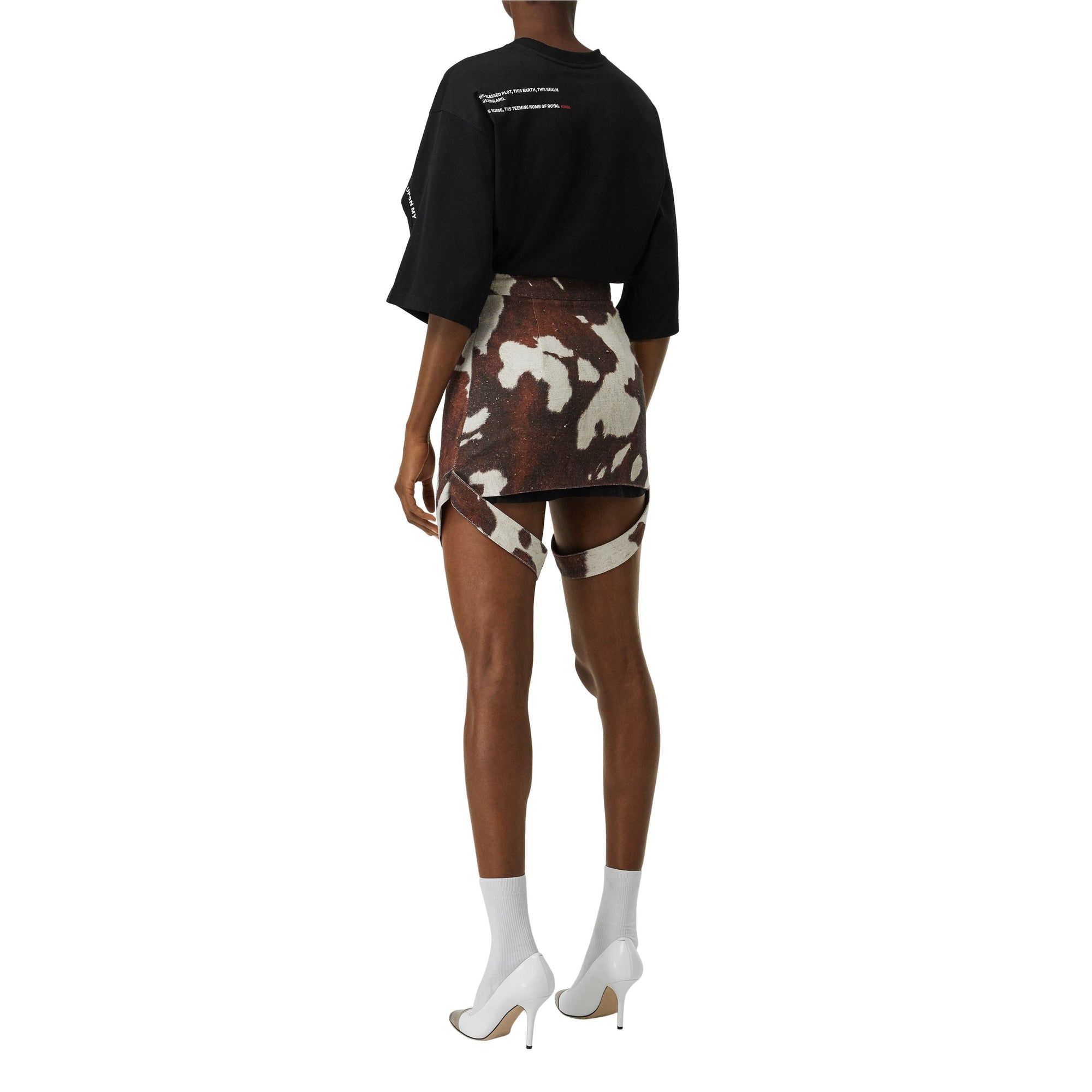 T-shirt oversize en coton à imprimé montage - Black
