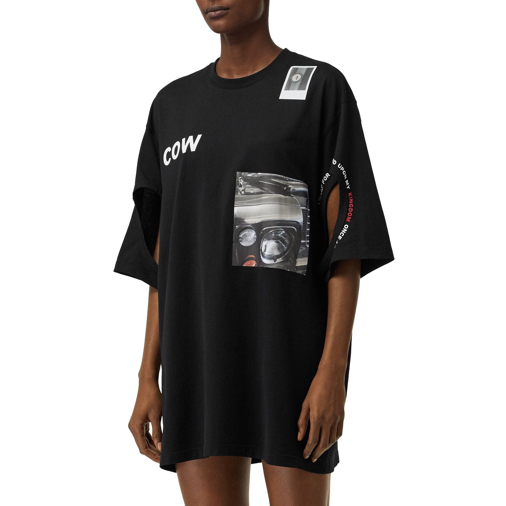 T-shirt oversize en coton à imprimé montage - Black