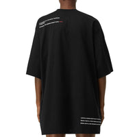 T-shirt oversize en coton à imprimé montage - Black