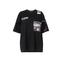 T-shirt oversize en coton à imprimé montage - Black