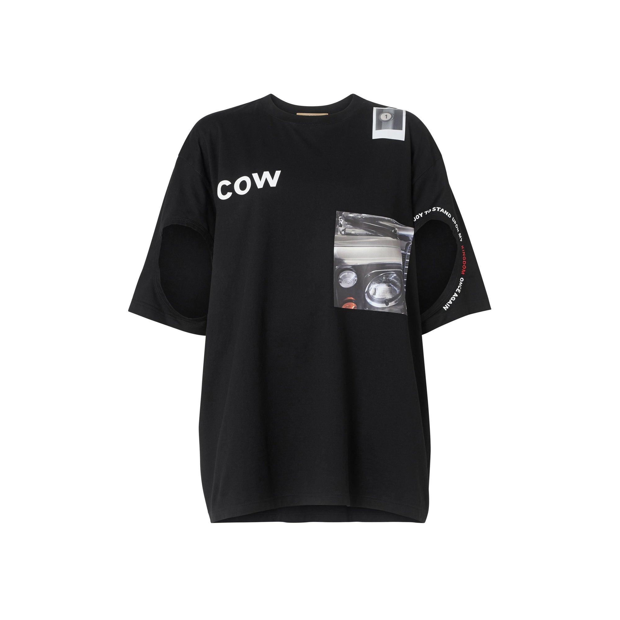 T-shirt oversize en coton à imprimé montage - Black