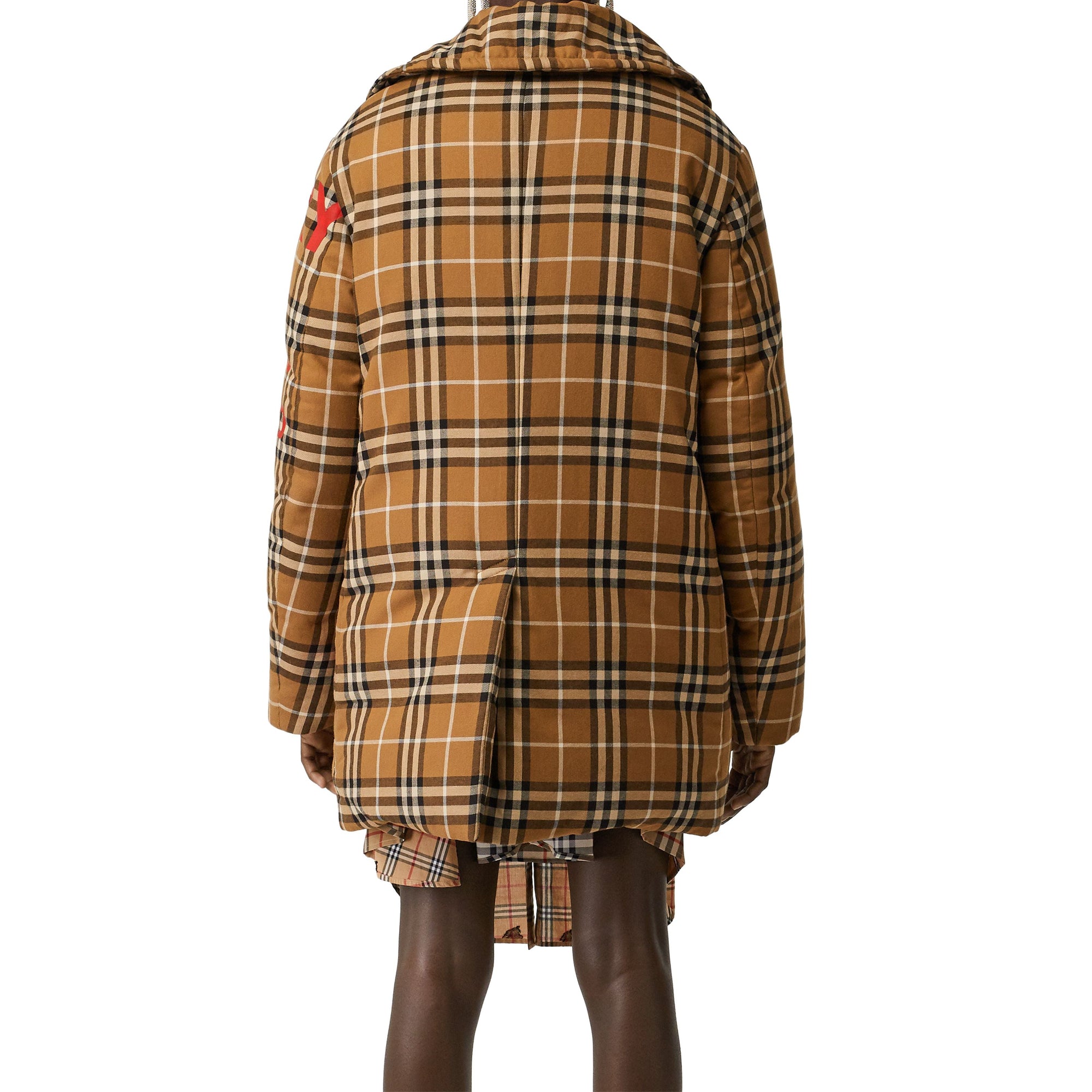 Caban oversize rembourré à motif Horseferry check - Warm Walnut