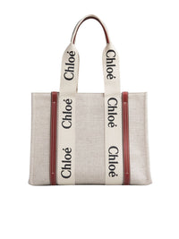 Sac cabas Woody en lin - Smoked Red