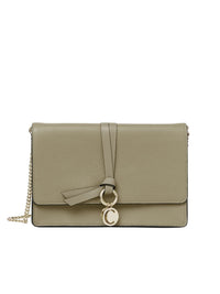 Sac pochette à chaine Alphabet en cuir - Slate Green