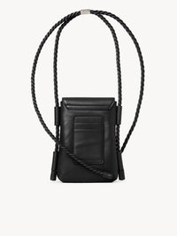 Sac pochette téléphone à rabat en cuir - Black