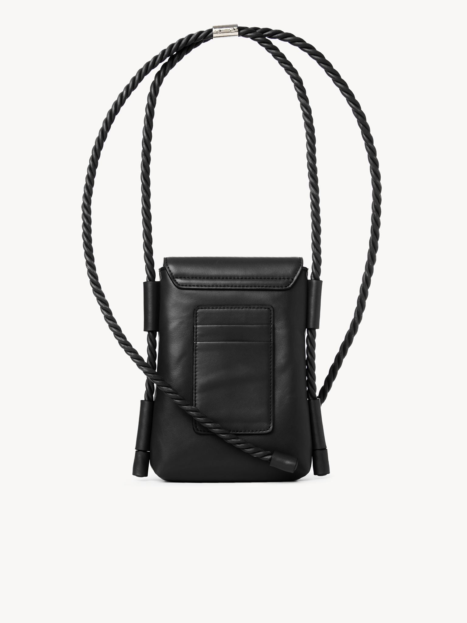 Sac pochette téléphone à rabat en cuir - Black
