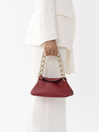 Mini sac Juana en cuir - Smoked Red
