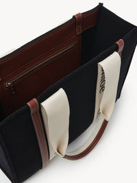 Grand sac cabas Woody en laine - Black