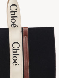Grand sac cabas Woody en laine - Black