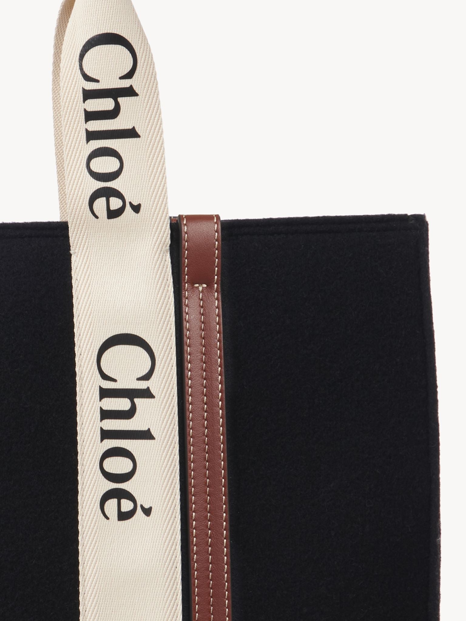Grand sac cabas Woody en laine - Black