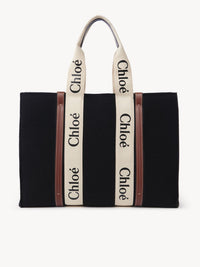 Grand sac cabas Woody en laine - Black