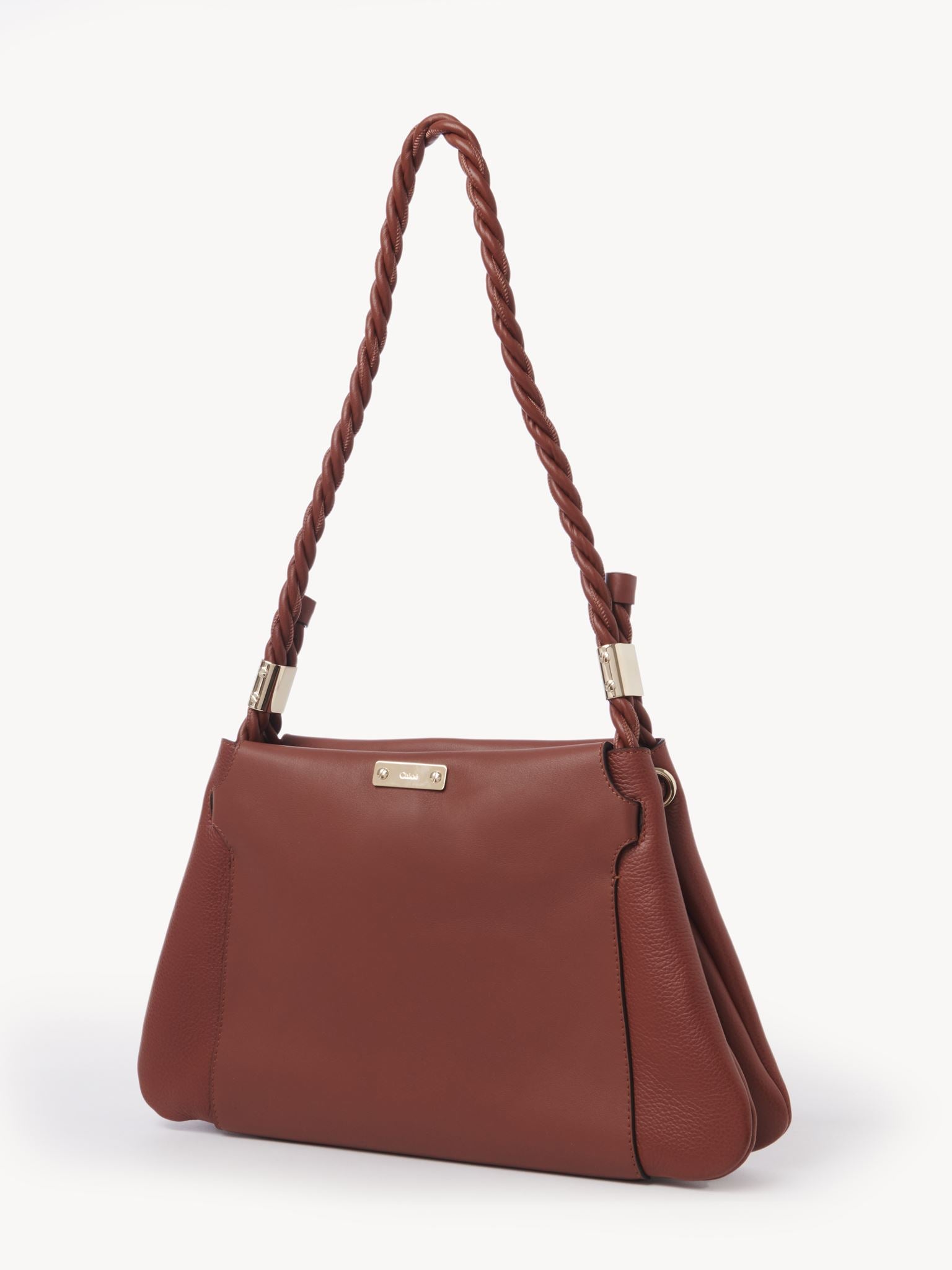 Sac porté épaule Key en cuir - Brun Sépia