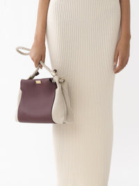 Sac porté épaule Key en cuir grainé - Burgundy