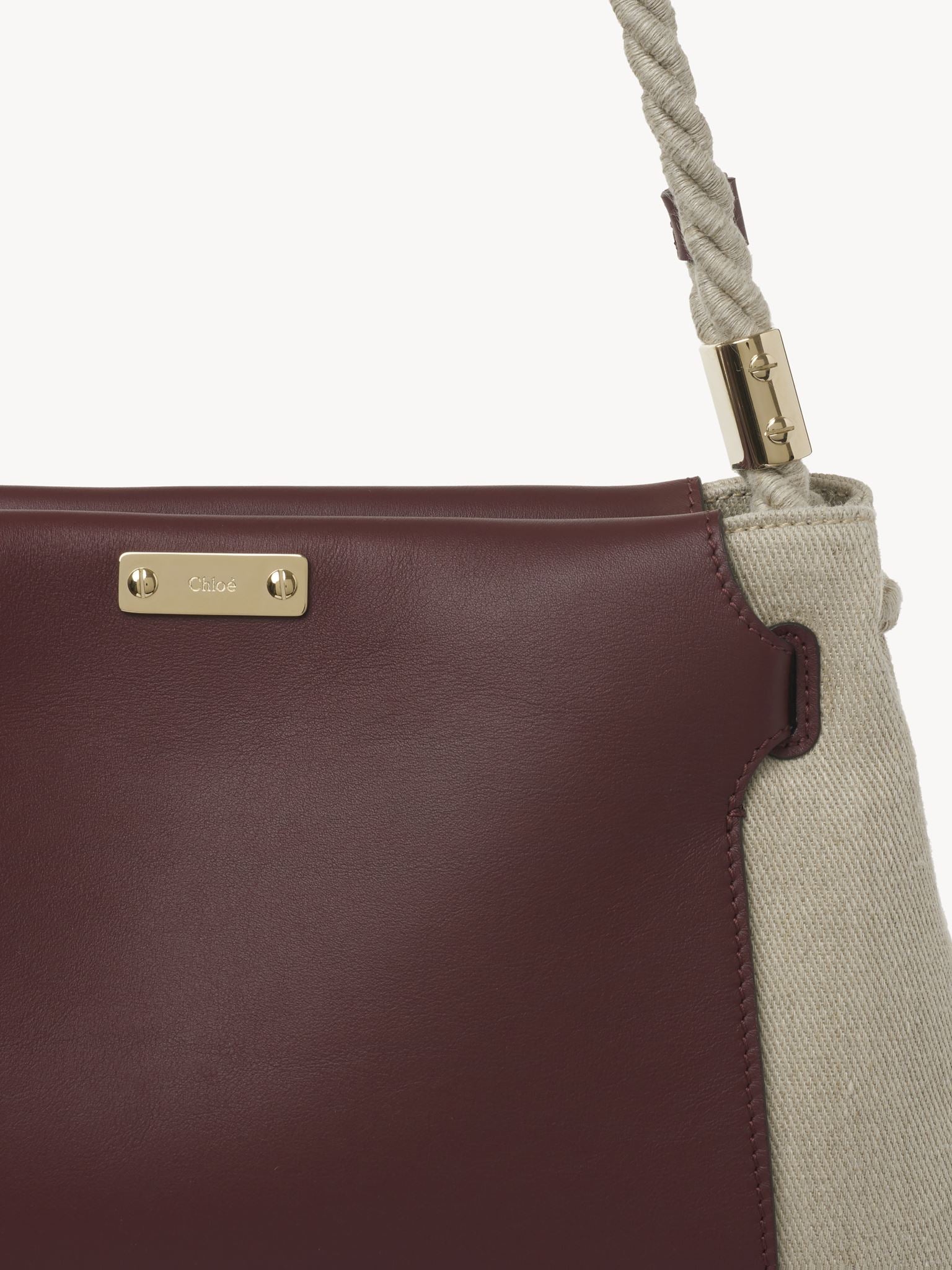 Sac porté épaule Key en cuir grainé - Burgundy