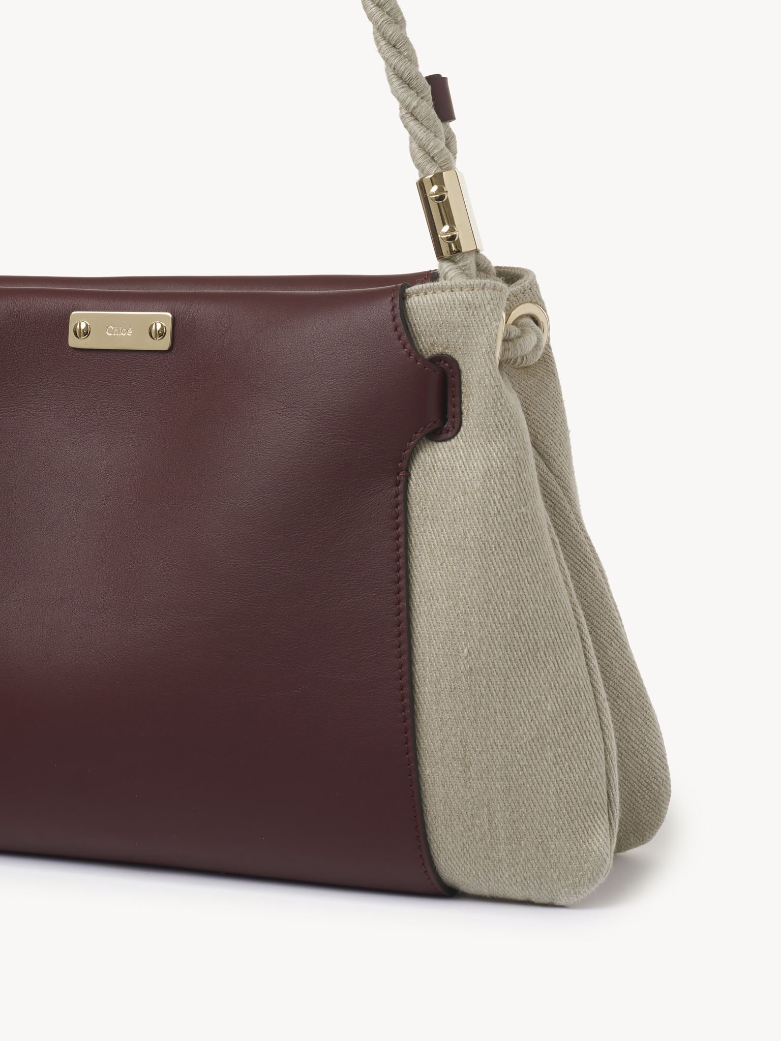 Sac porté épaule Key en cuir grainé - Burgundy
