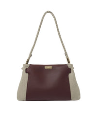 Sac porté épaule Key en cuir grainé - Burgundy
