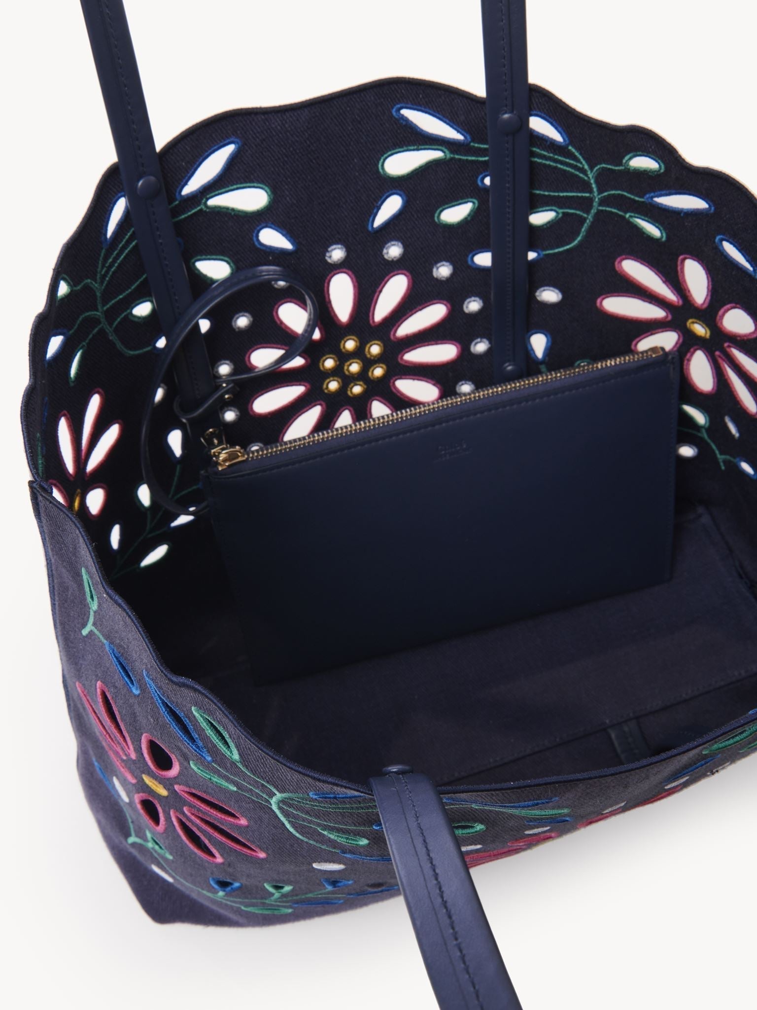 Sac cabas est-ouest Kamilla en lin - Navy