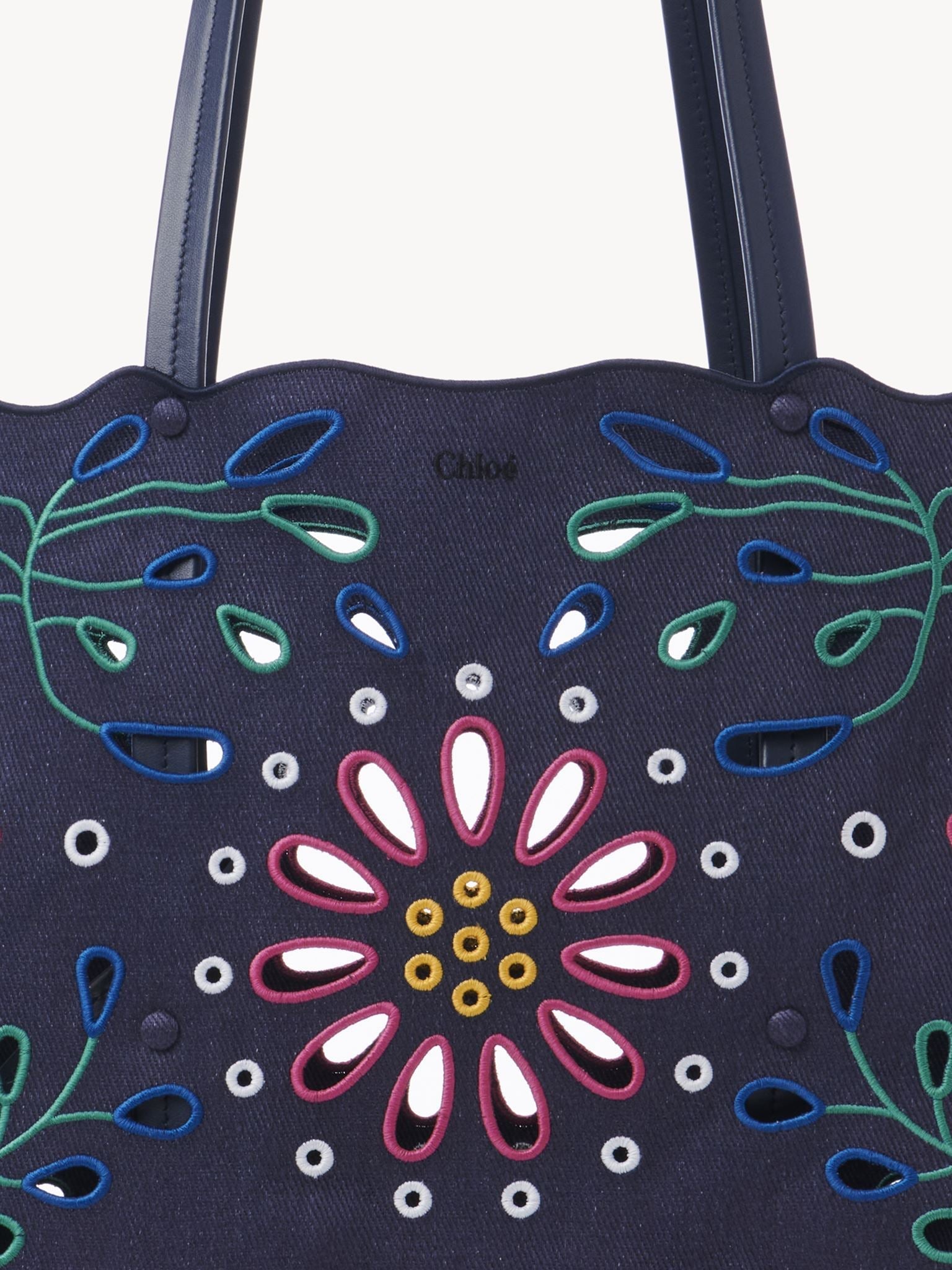 Sac cabas est-ouest Kamilla en lin - Navy