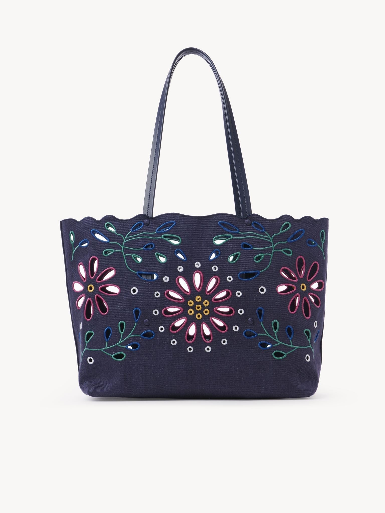 Sac cabas est-ouest Kamilla en lin - Navy