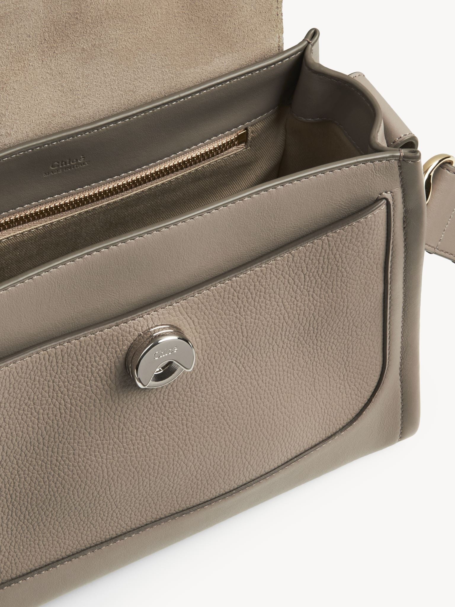 Sac Tess Day en cuir grainé et lisse - Motty Grey