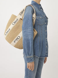 Grand sac panier Woody - White