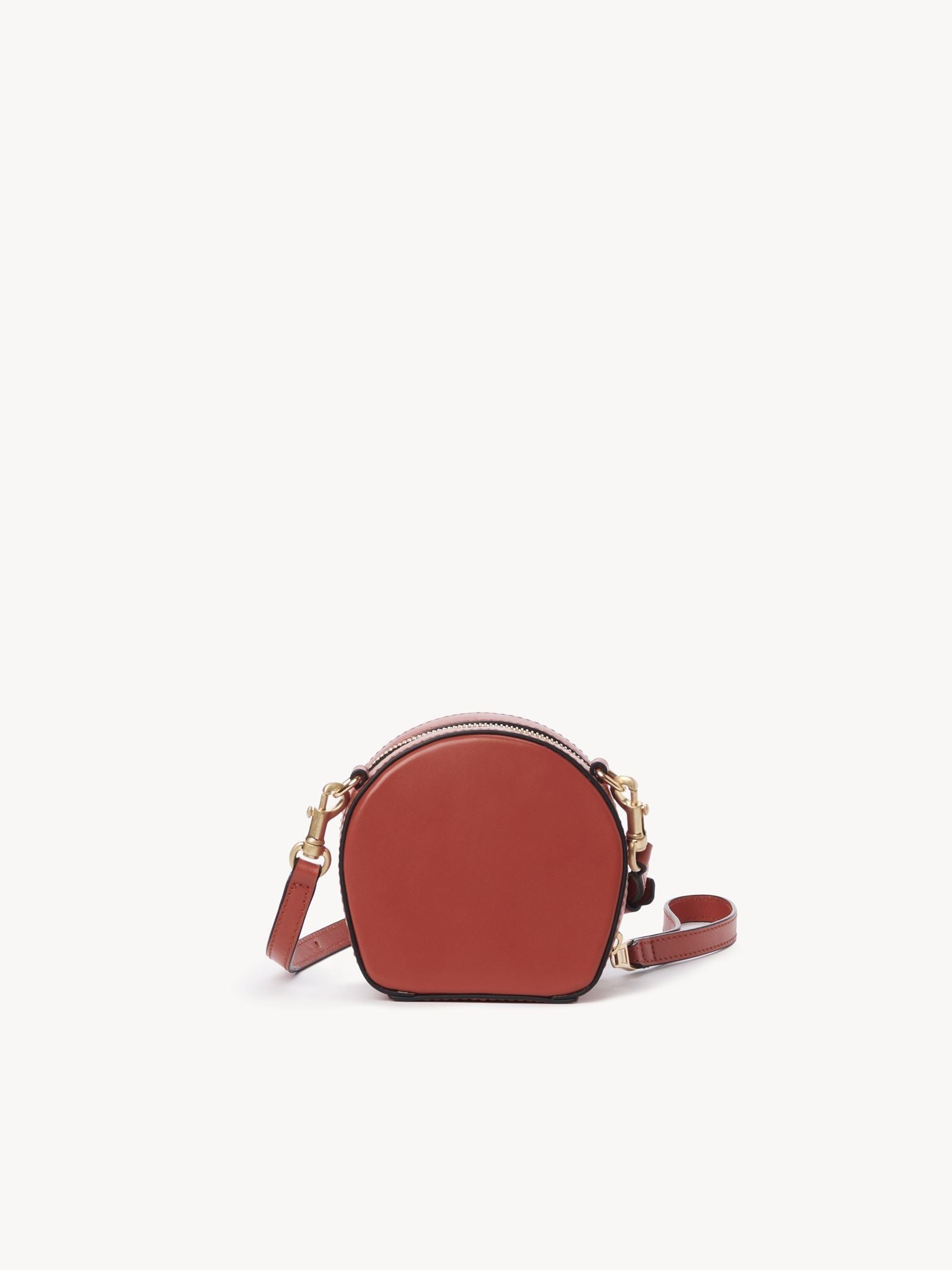 Mini sac porté épaule Shell en cuir - Earthy Red