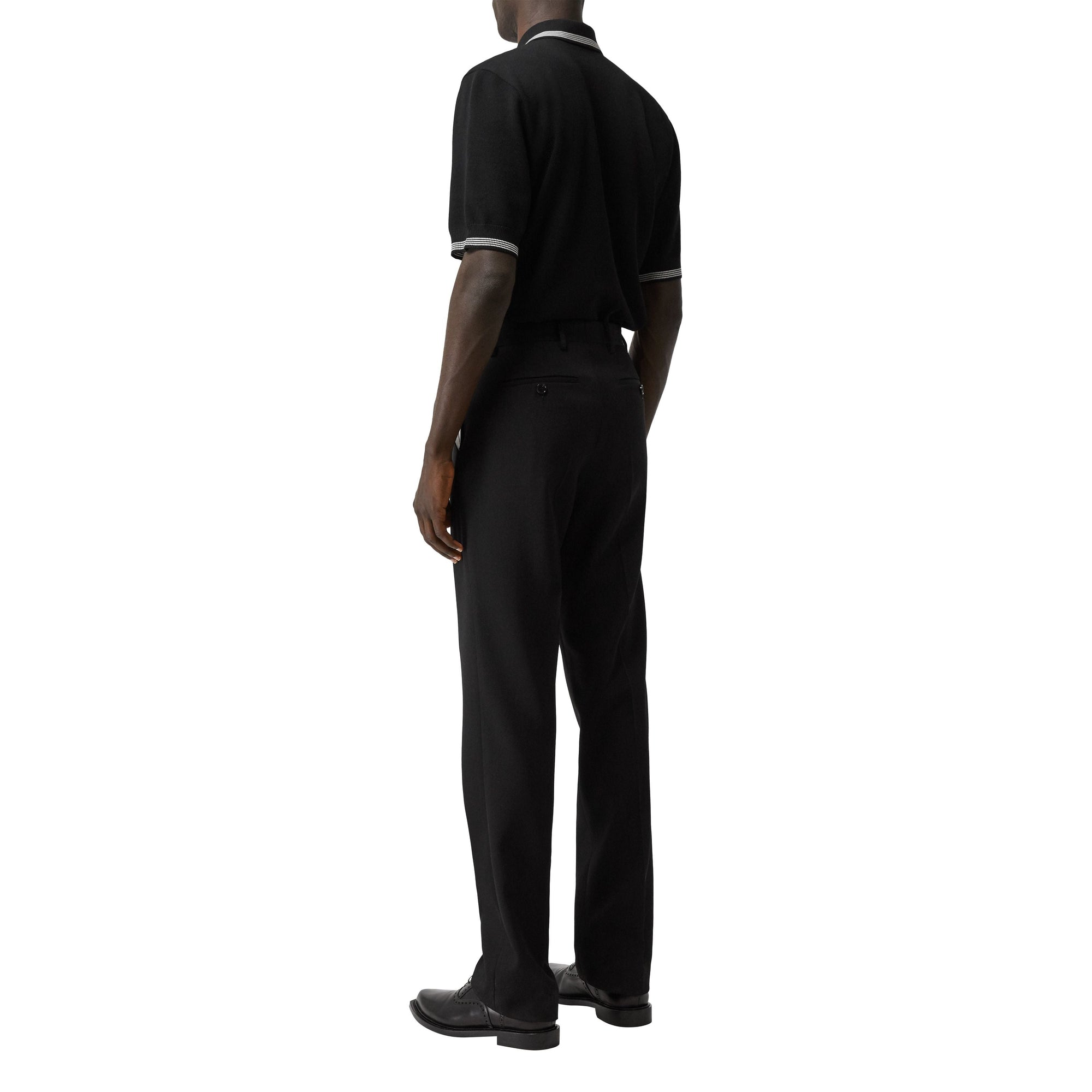 Polo en laine à logo brodé - Black