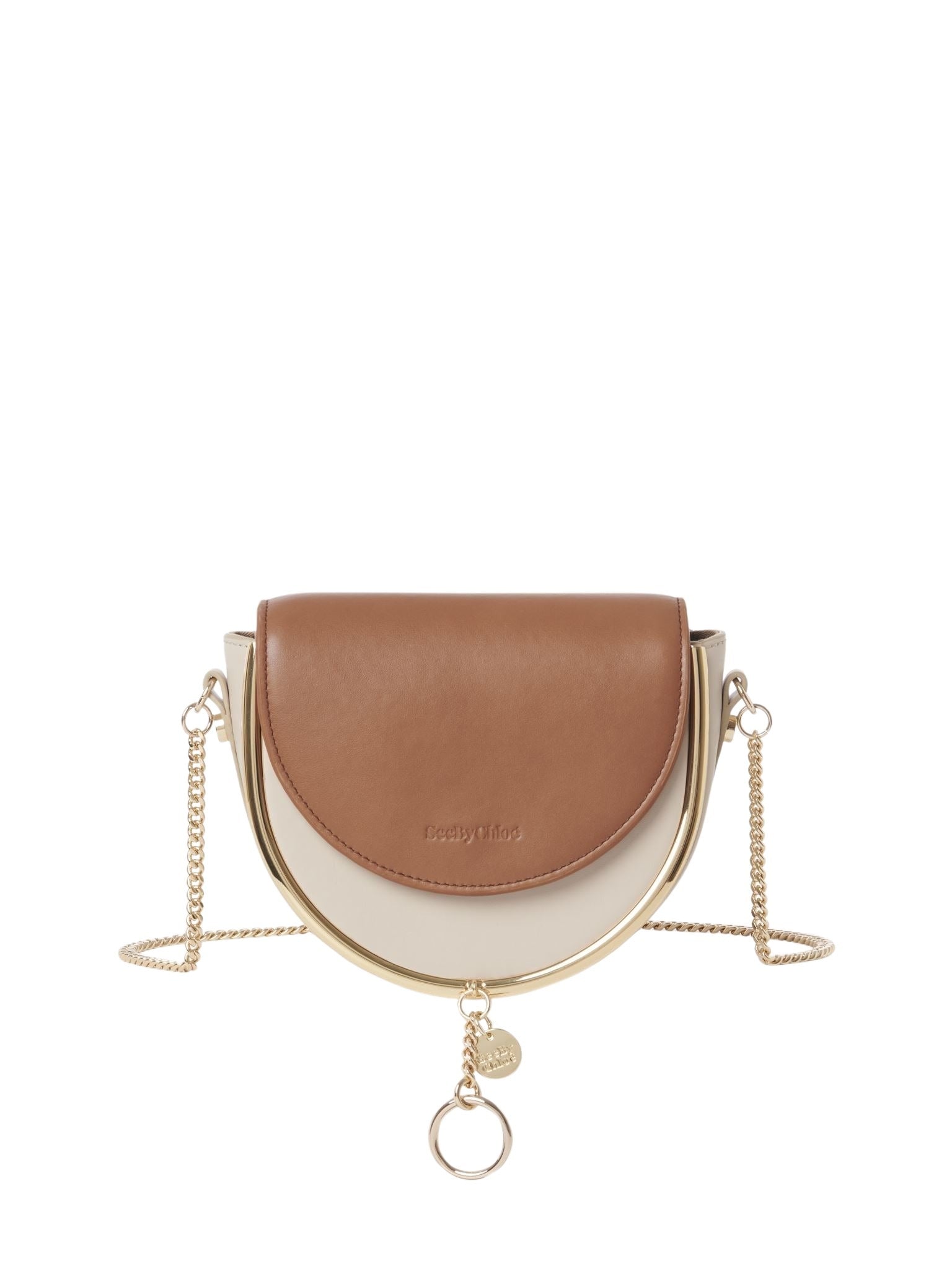 Sac du soir Mara en cuir - Beige Ciment