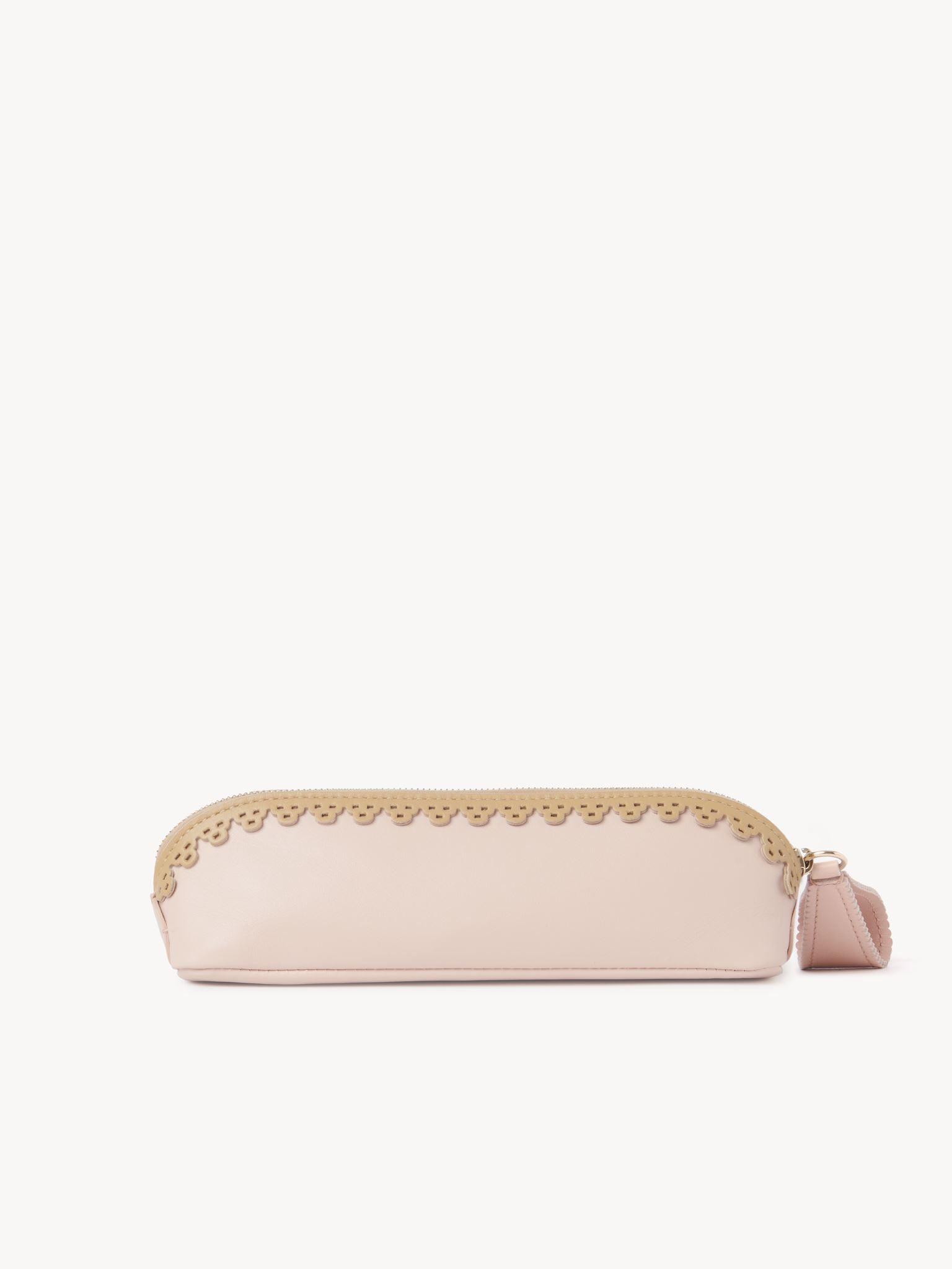 Petite trousse à maquillage Linda en cuir - Pale Blush