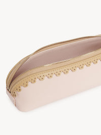 Petite trousse à maquillage Linda en cuir - Pale Blush