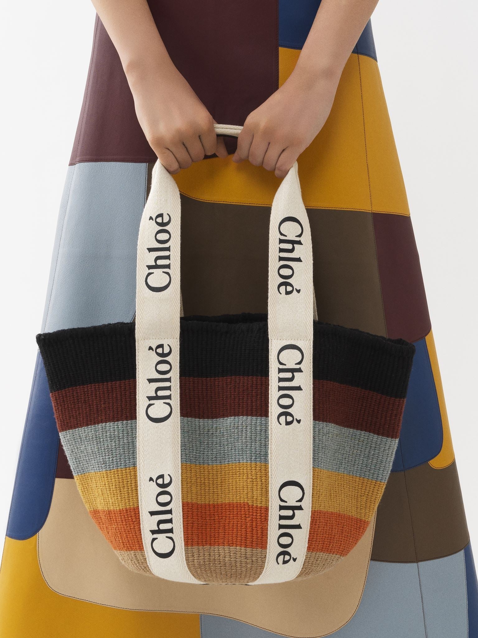 Grand panier Woody en laine - Multicolor Brown