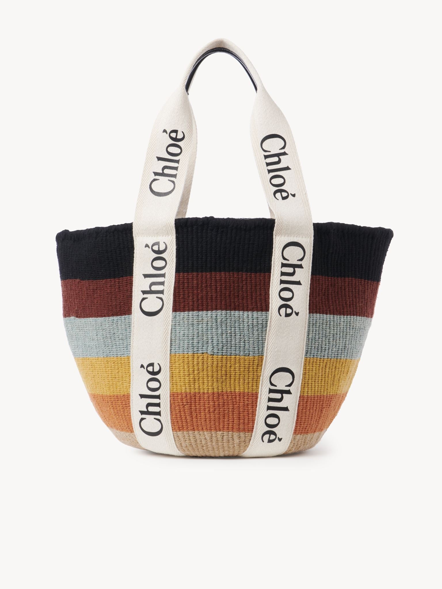 Grand panier Woody en laine - Multicolor Brown