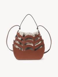Petit sac seau Kayan en cuir - Caramel