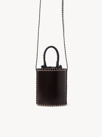 Petit sac seau Louela en cuir - Ebony Brown
