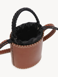 Petit sac seau Louela en cuir - Tan