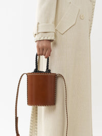 Petit sac seau Louela en cuir - Tan