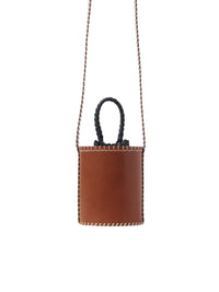 Petit sac seau Louela en cuir - Tan
