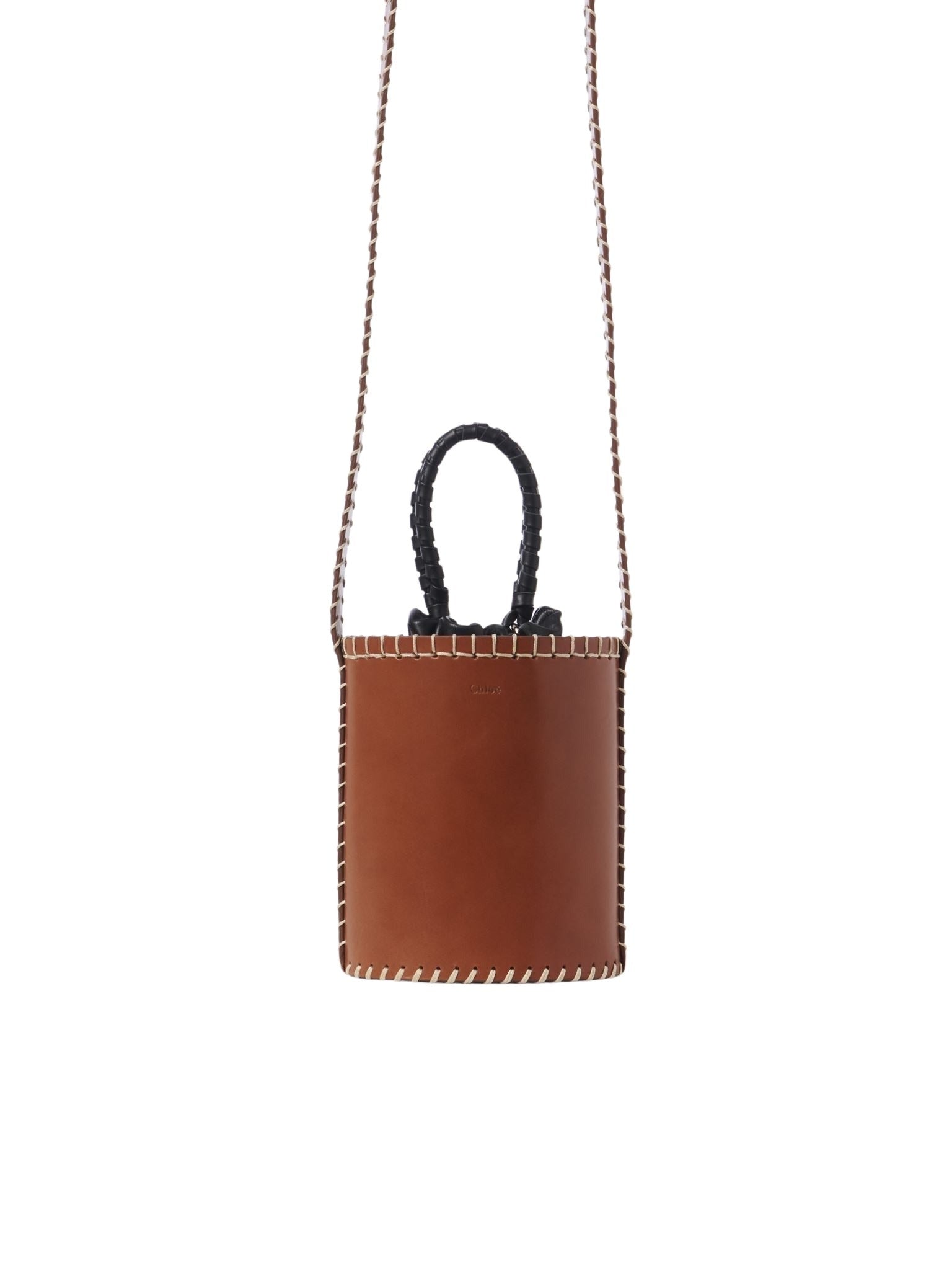 Petit sac seau Louela en cuir - Tan