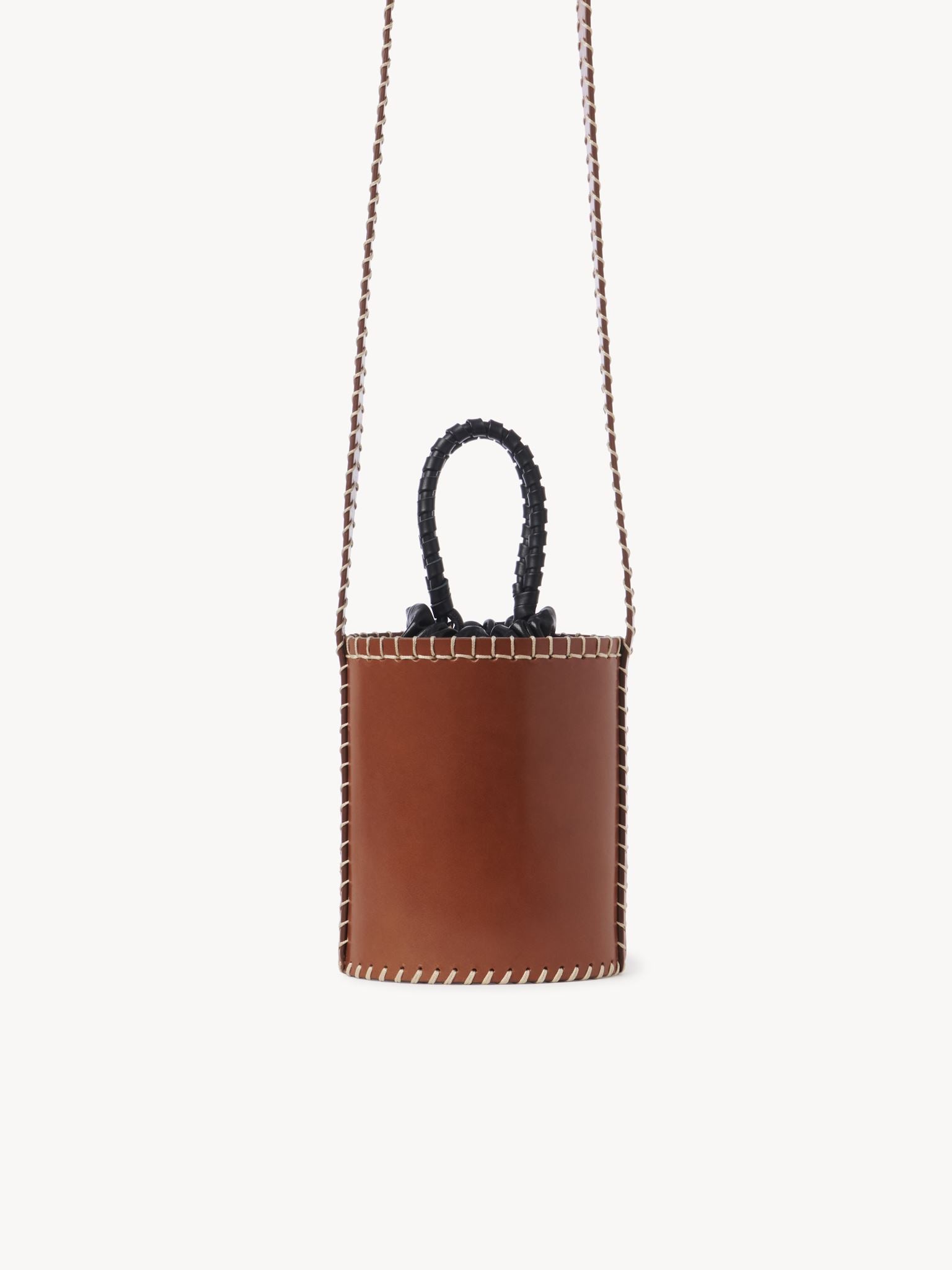 Petit sac seau Louela en cuir - Tan