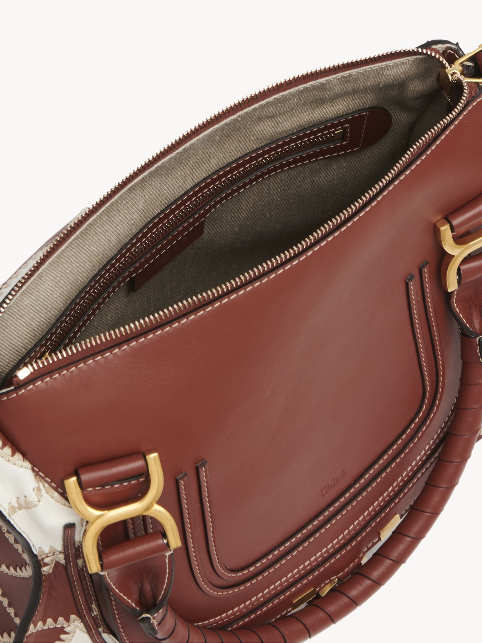 Sac double porté Marcie en cuir - Sepia Brown