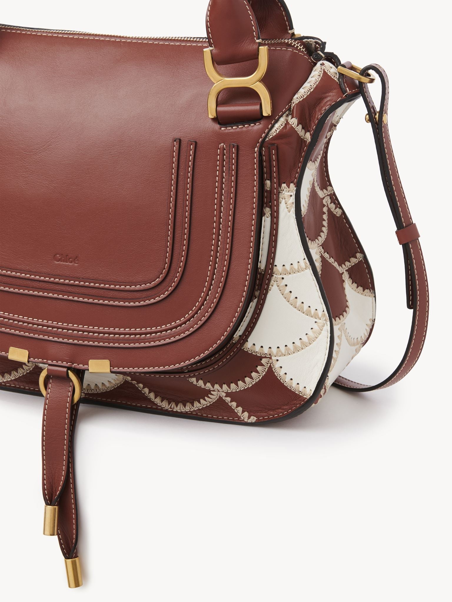 Sac double porté Marcie en cuir - Sepia Brown