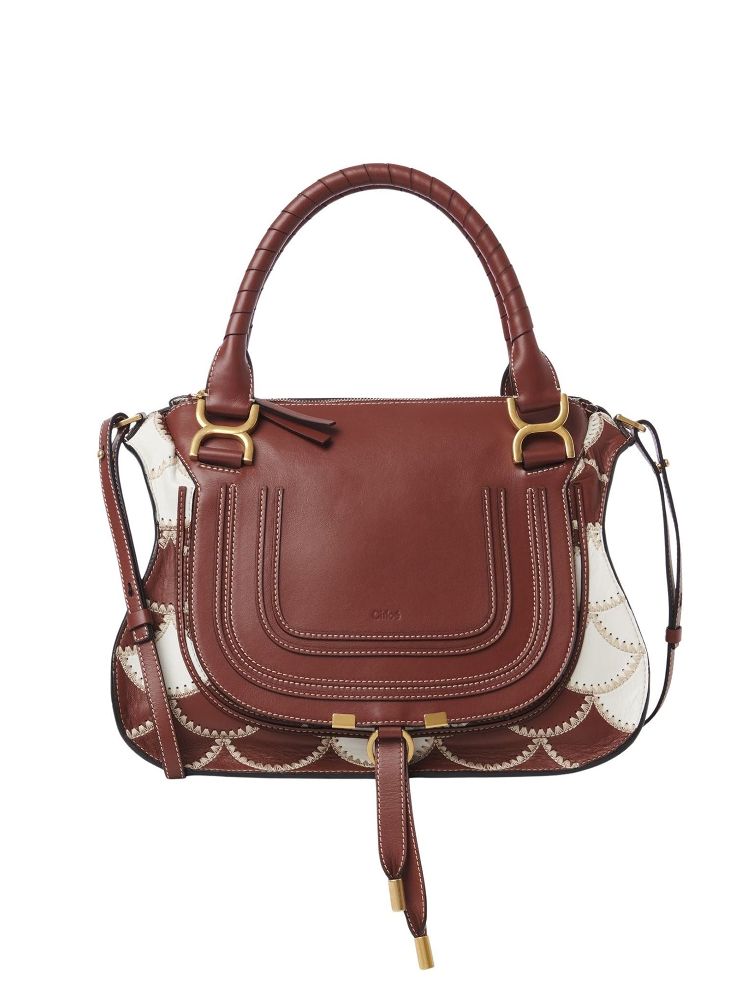 Sac double porté Marcie en cuir - Sepia Brown