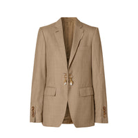 Blazer en laine et cachemire avec maillon - Pecan Melange