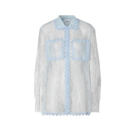 Chemise en dentelle de chantilly bicolore - Pale Blue