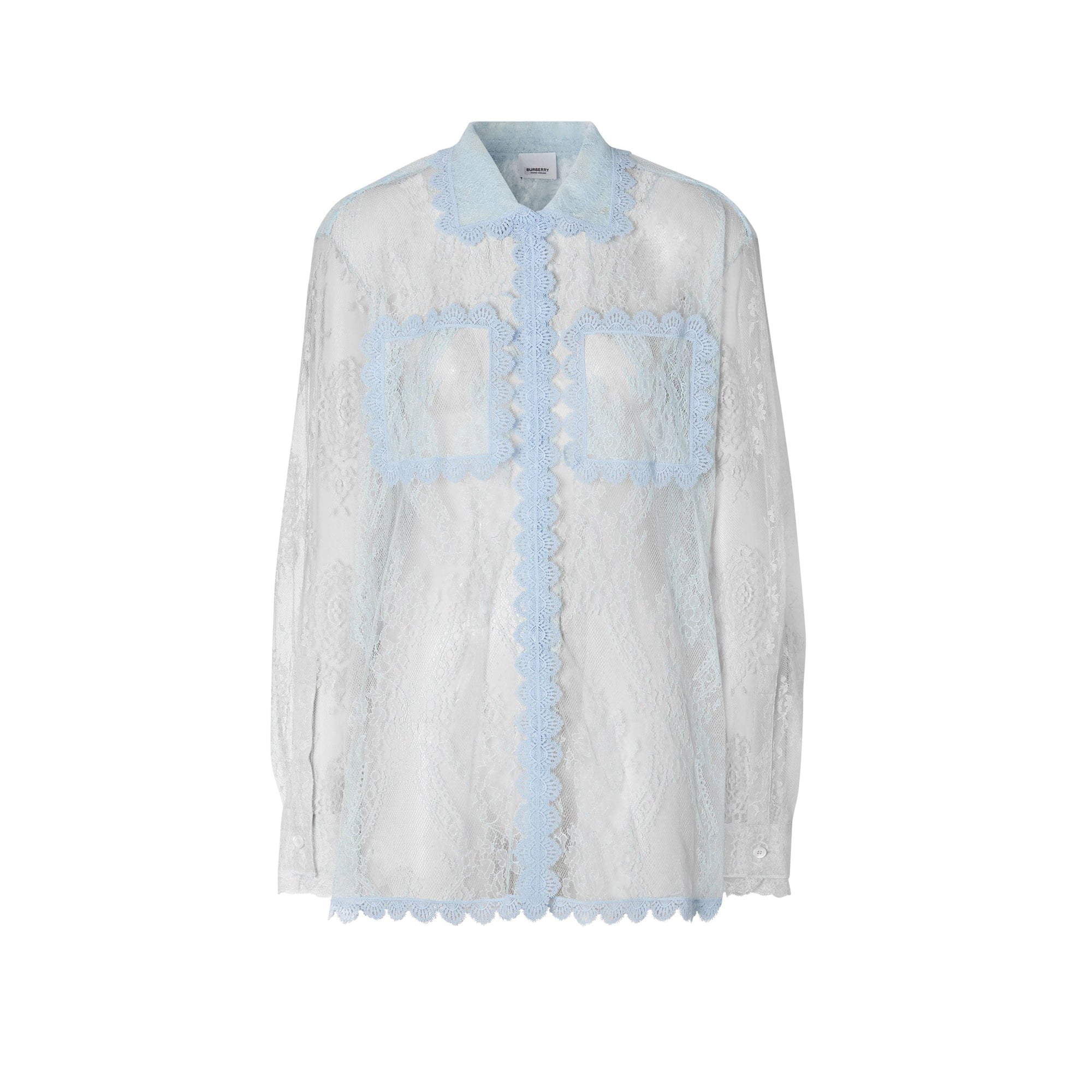 Chemise en dentelle de chantilly bicolore - Pale Blue