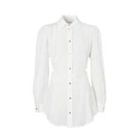 Chemise en soie à découpe et logo - Optic White