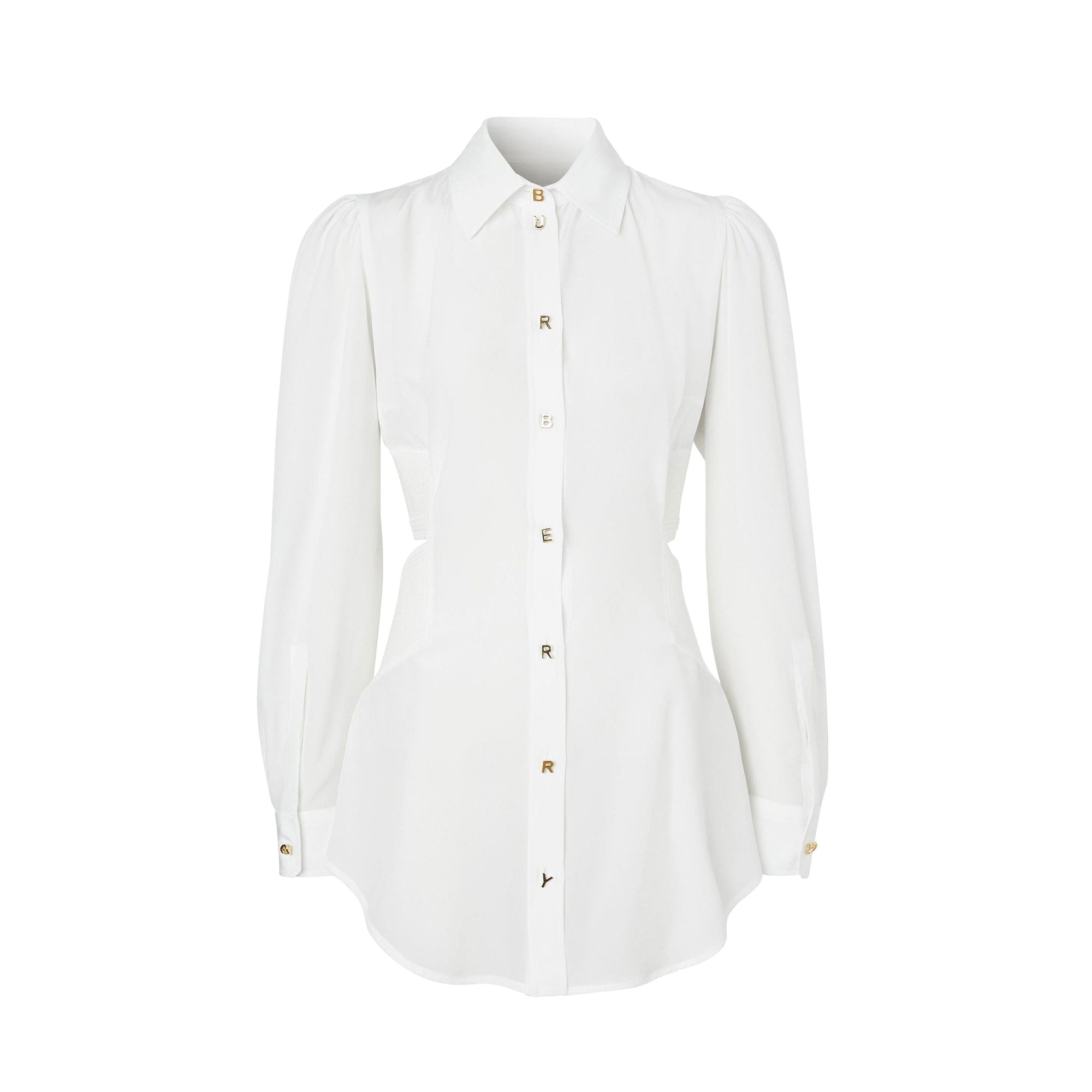 Chemise en soie à découpe et logo - Optic White